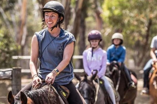 a person riding a horse